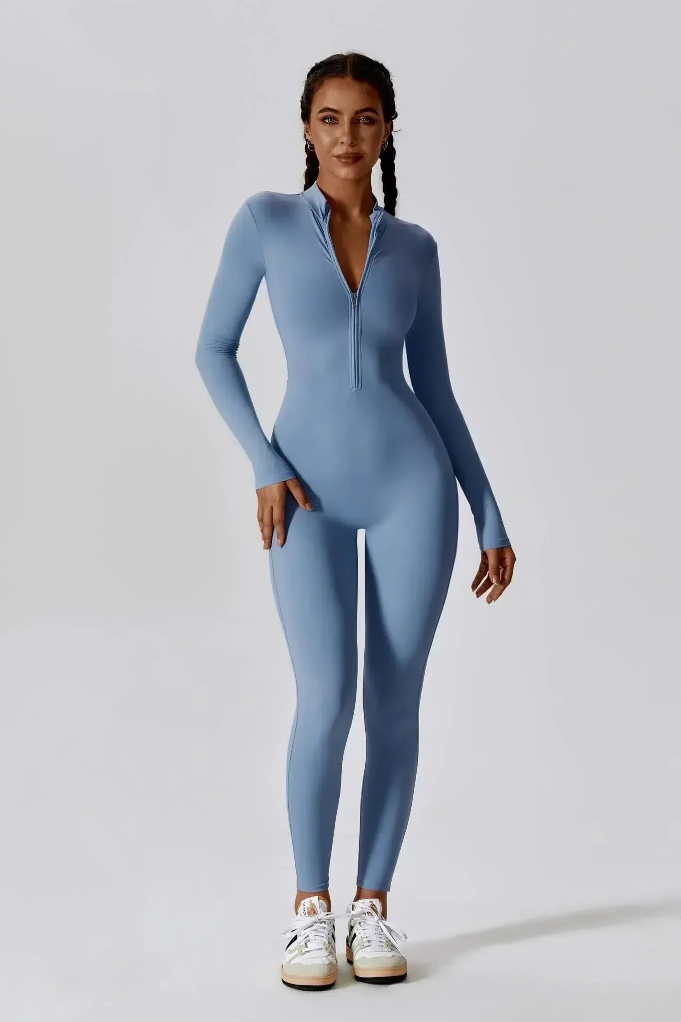 Paola – High-neck zip – Long-sleeve jumpsuit-15134026400117-ELLVN GYMWEAR
